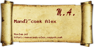 Manácsek Alex névjegykártya